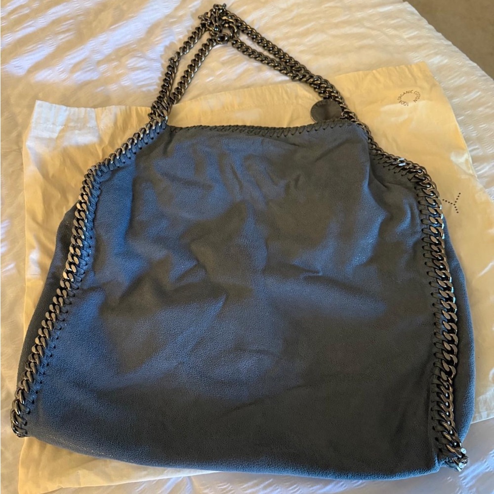 Stella McCartney Large Falabella Blue Tote with Gunmetal Hardware